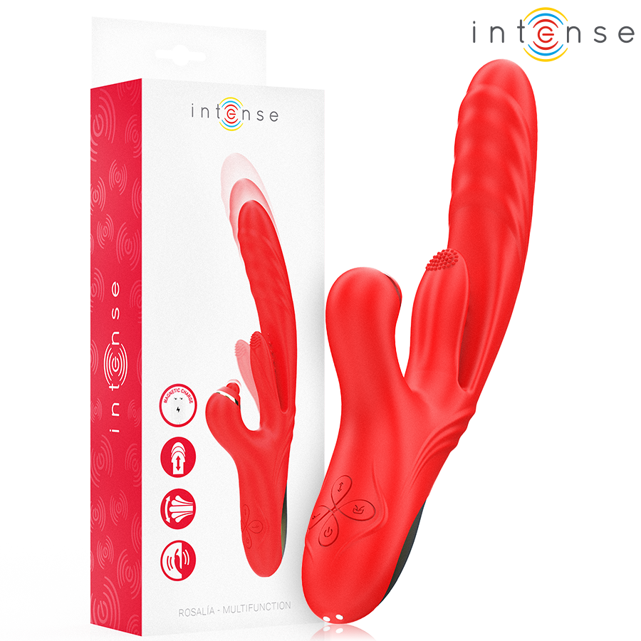 INTENSE - ROSALIA VIBRADOR MULTIFUNÇÕES 3 EM 1 VERMELHO