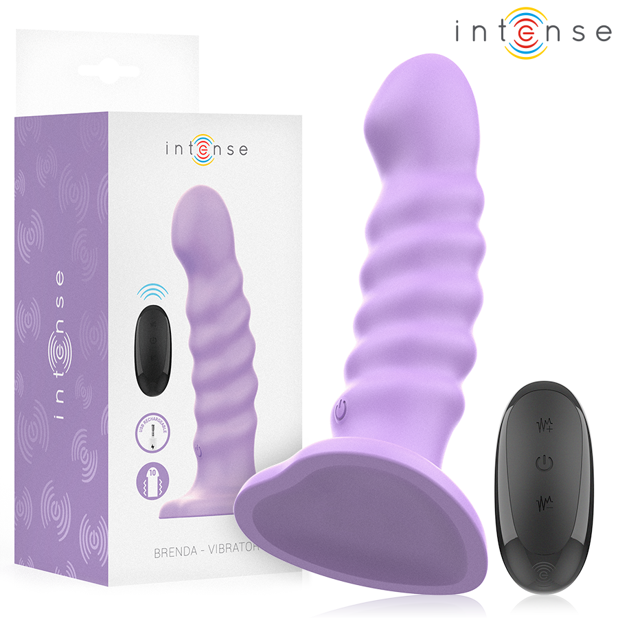 INTENSE - BRENDA VIBRADOR TAMANHO M DESIGN ESPIRAL 10 VIBRAÇÕES ROXO COMANDO