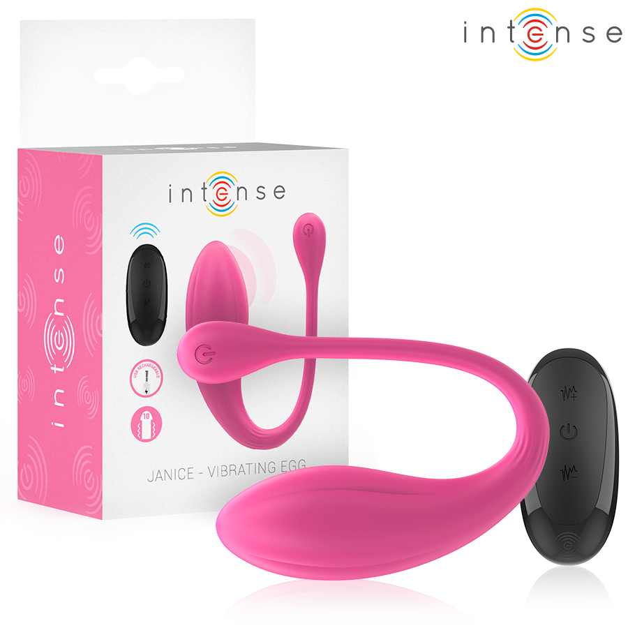 INTENSE - JANICE O VIBRADOR DE DUPLA ESTIMULAÇÃO 10 VIBRAÇÕES ROSA CONTROLO REMOTO