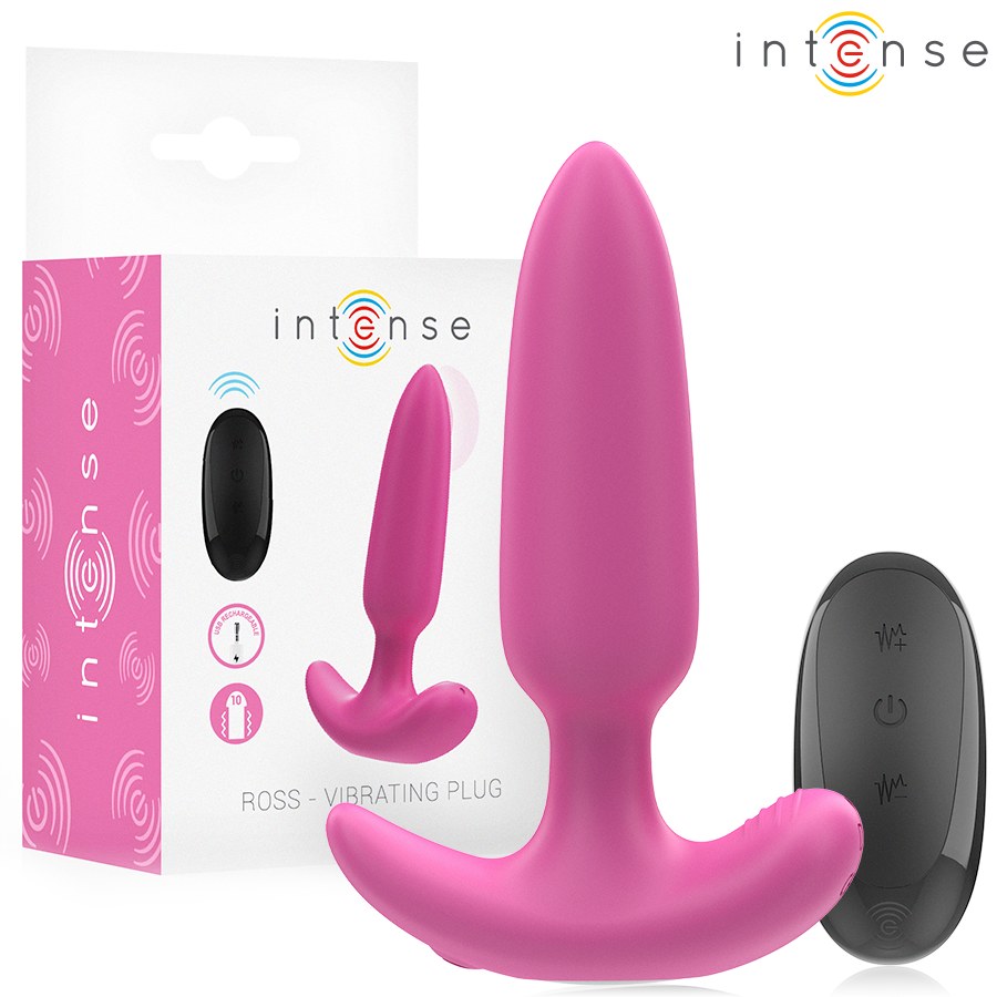 INTENSO - ROSS DILATADOR ANAL 10 VIBRAÇÕES ROSA CONTROLO REMOTO