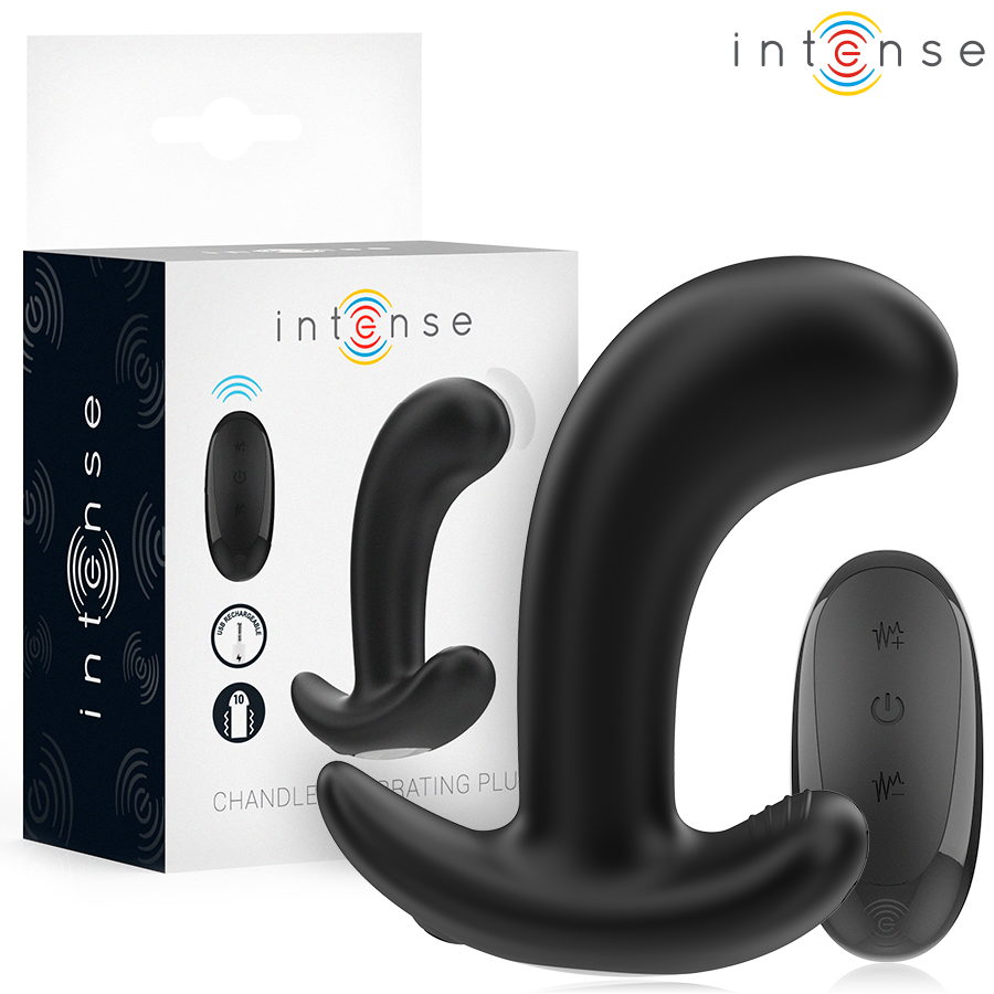 INTENSE - VIBRADOR ANAL CHANDLER 10 VIBRAÇÕES PRETO CONTROLE REMOTO