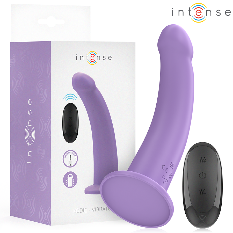 INTENSO - EDDIE VIBRADOR 17,5 CM 10 VIBRAÇÕES ROXO CONTROLO REMOTO