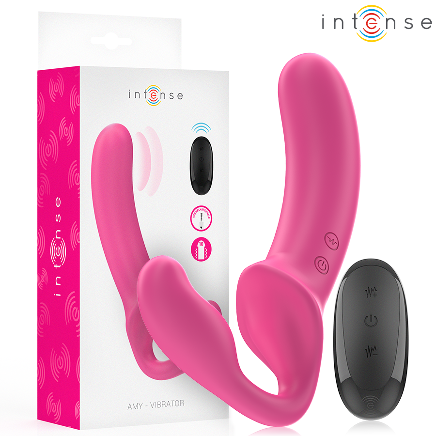 INTENSE - AMY VIBRADOR DUPLO 20 CM ROSA CONTROLO REMOTO
