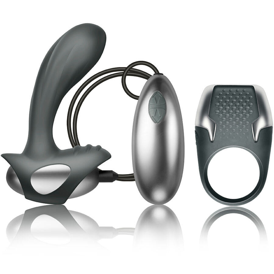 CLIMAXIMUM - KIT EXCITE ANEL PENIANO + MASSAGEM DE PRÓSTATA COM FIO