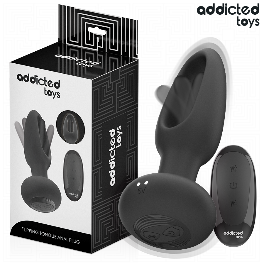 ADDICTED TOYS - PLUG ANAL COM LÍNGUA VIBRATÓRIA E CONTROLO REMOTO