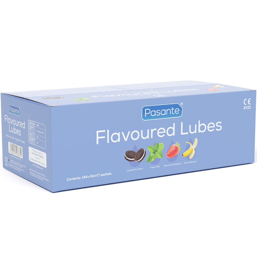 PASANTE - CAIXA DE LUBRIFICANTES AROMATIZADOS 144 UNIDADES 5 ML