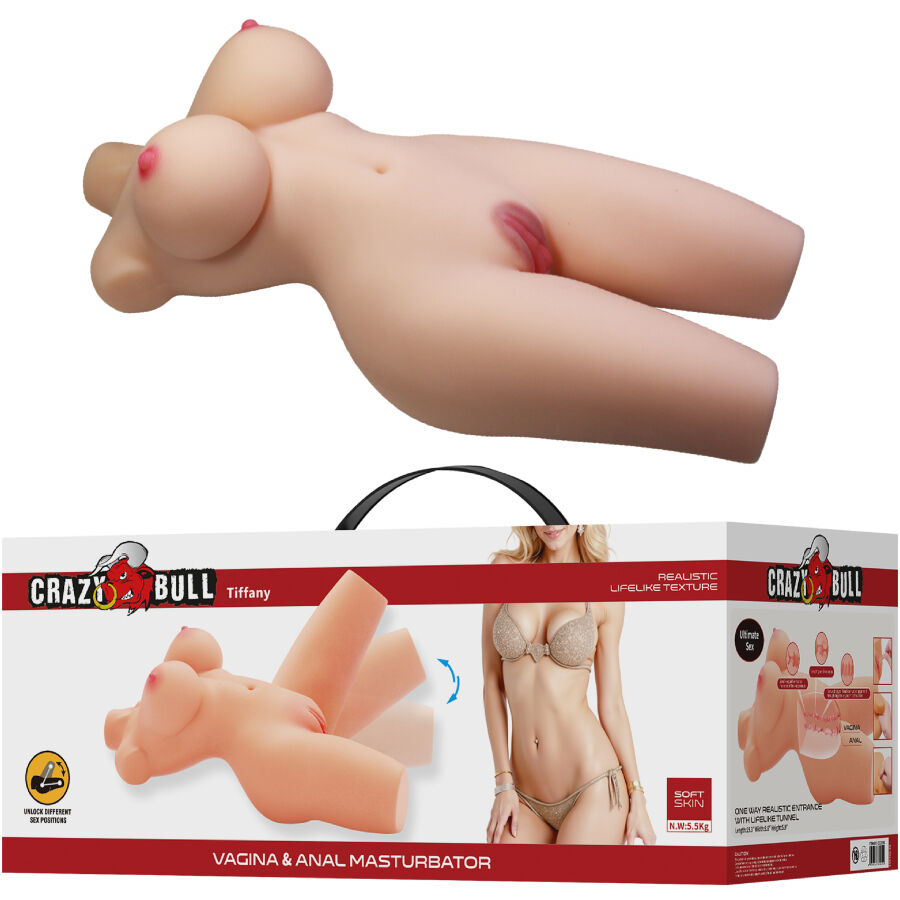 CRAZY BULL - TORSO FEMININO REALISTA TIFFANY VAGINA E ANAL 5,5 KG