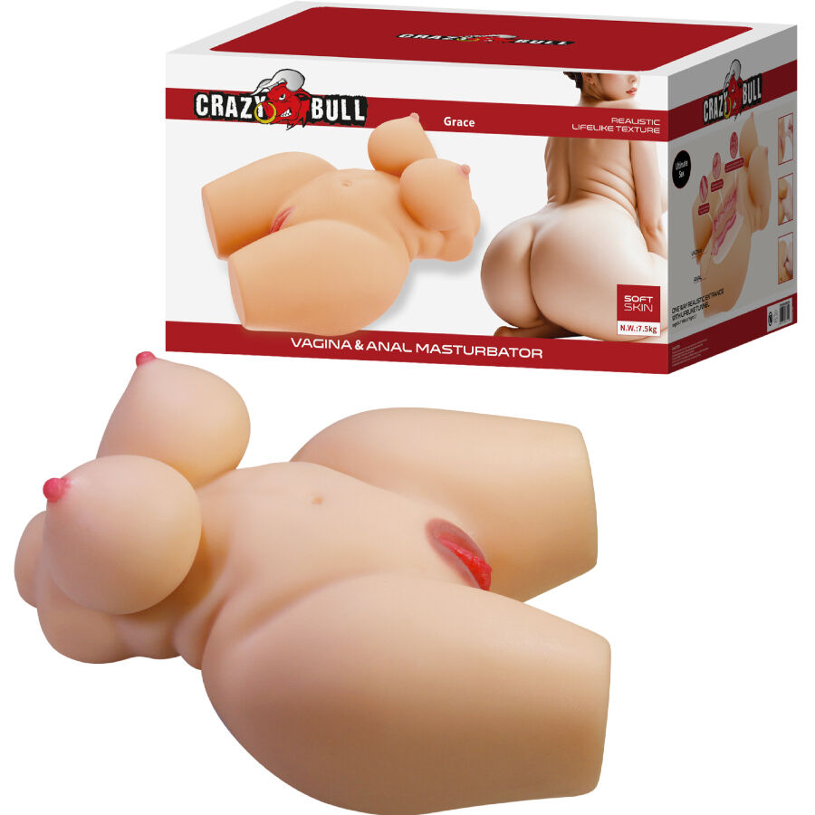 CRAZY BULL - GRAÇA TORSO FEMININO REALISTA VAGINA E ÂNUS 7,5 KG
