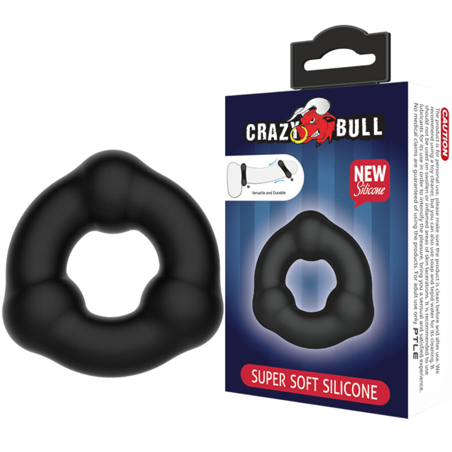 CRAZY BULL - ANEL DE SILICONE ULTRA-SUAVE COM NÓDULOS
