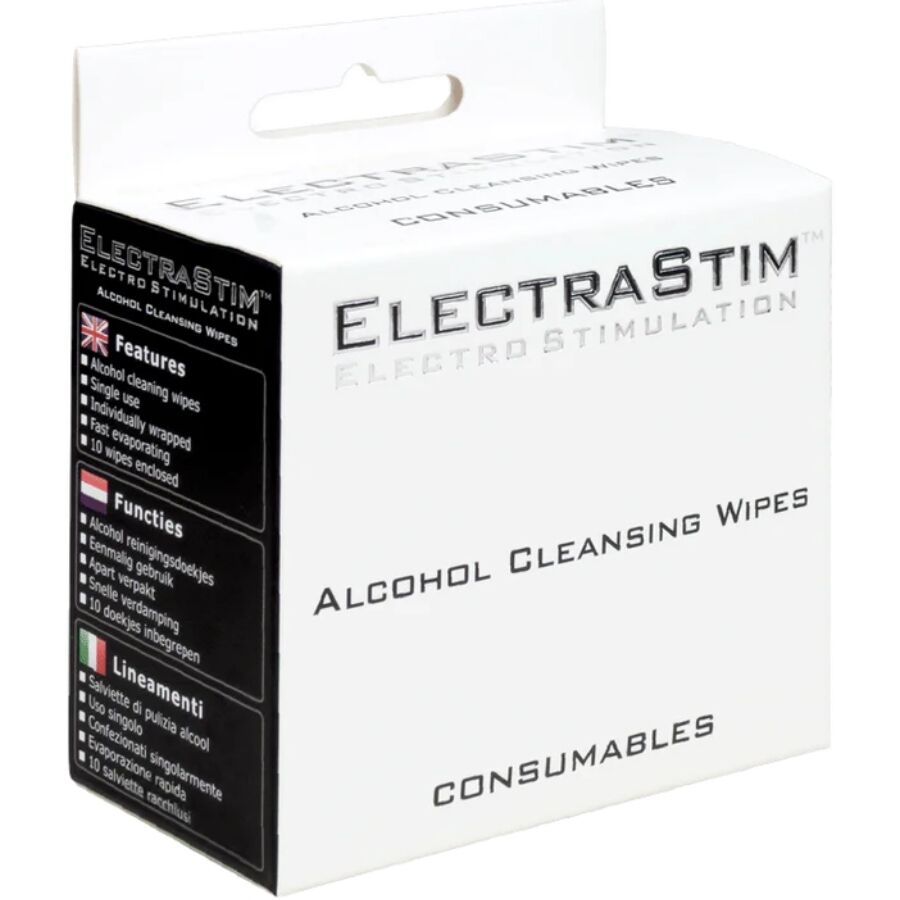 ELECTRASTIM - TOALHITAS DE LIMPEZA COM ÁLCOOL 10 UNIDADES