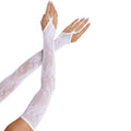 LEG AVENUE - LUVAS TÉRMICAS EXTRA LONGAS DE RENDA FLORAL BRANCAS