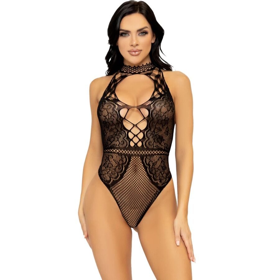 LEG AVENUE - BODY COLETE EM REDE E RENDA TAMANHO ÚNICO