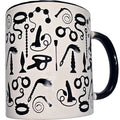 DIABLO PICANTE - CANECA BRANCA BONDAGE COM ASA PRETA 370 ML