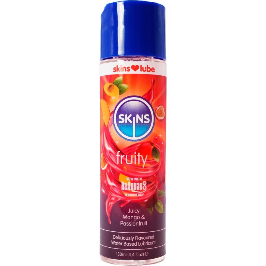 SKINS - LUBRIFICANTE À BASE DE ÁGUA COM FRUTAS MANGA & MARACUJÁ 130 ML