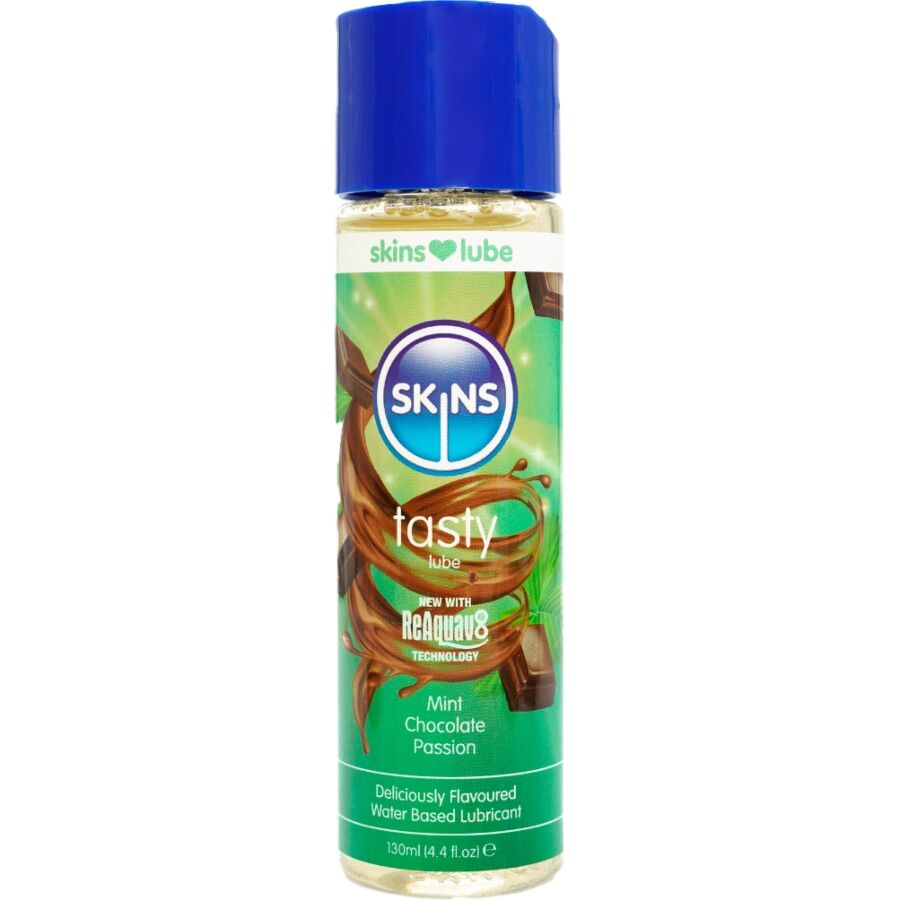 SKINS - LUBRIFICANTE À BASE DE ÁGUA DELICIOSO HORTELÃ E CHOCOLATE 130 ML