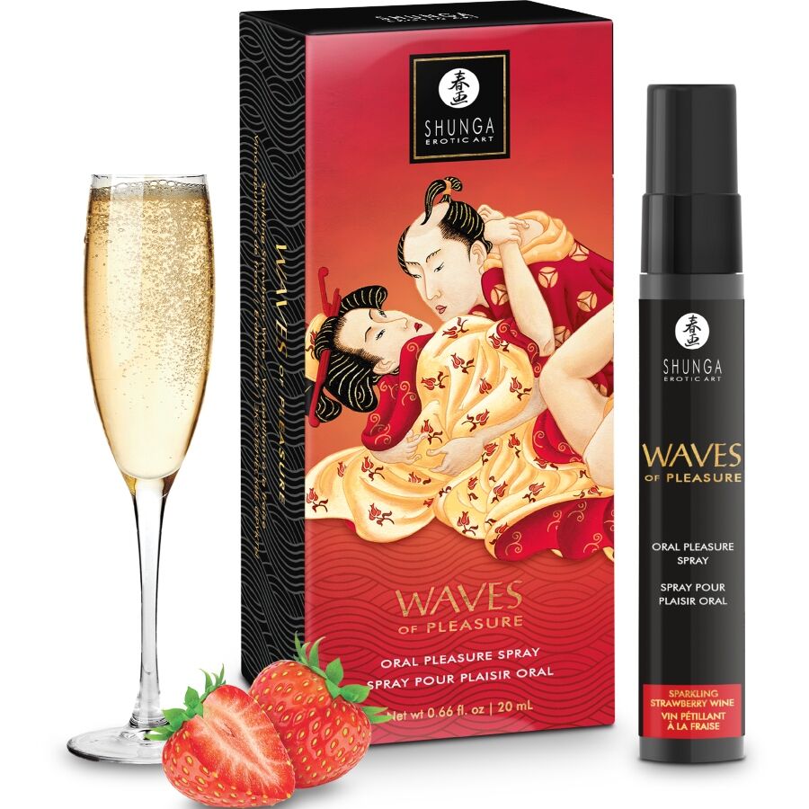 SHUNGA - SPRAY ORAL ONDAS DE PRAZER MORANGO SEDUTOR 20 ML