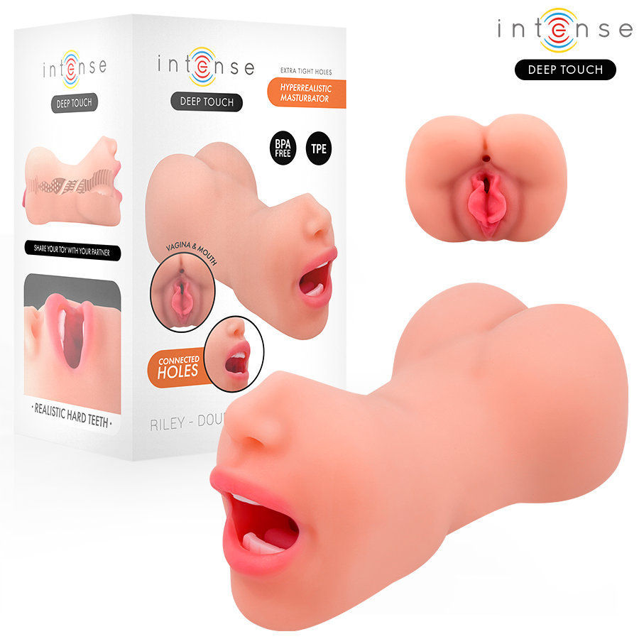 TOQUE PROFUNDO INTENSO - MASTURBADOR DUPLO BOCA E VAGINA RILEY