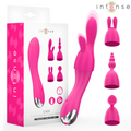 INTENSO - VIBRADOR CARO COM 20 MODOS DE MOVIMENTO E PONTAS INTERCAMBIÁVEIS