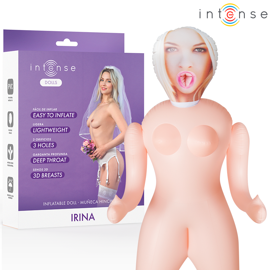 INTENSE DOLLS - BONECA INSUFLÁVEL IRINA COM TRÊS ORIFÍCIOS