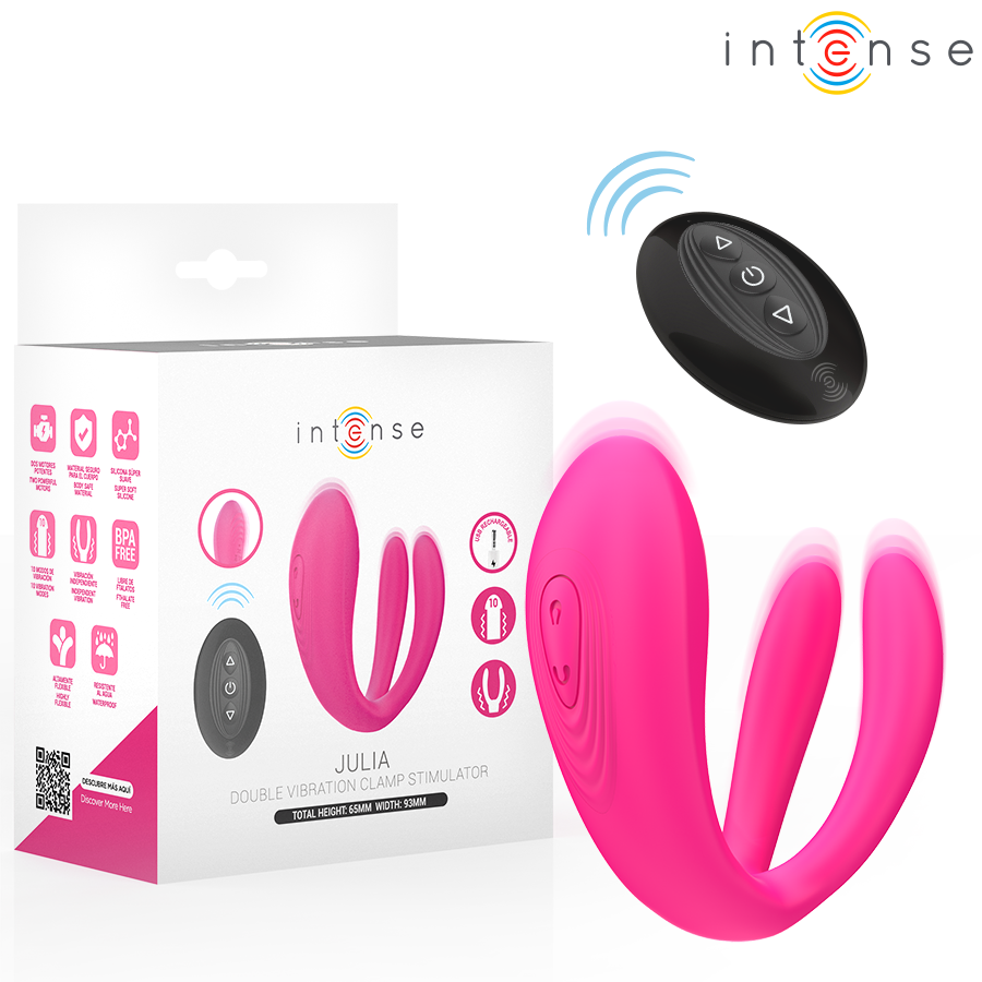 INTENSO - JULIA DUPLO VIBRADOR COM CLAMP E ESTIMULADOR COM CONTROLO REMOTO