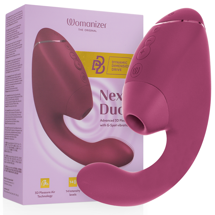 WOMANIZER - DUO NEXT ESTIMULADOR CLITORIANO E DE PONTO G DUPLO ROSE FOYER