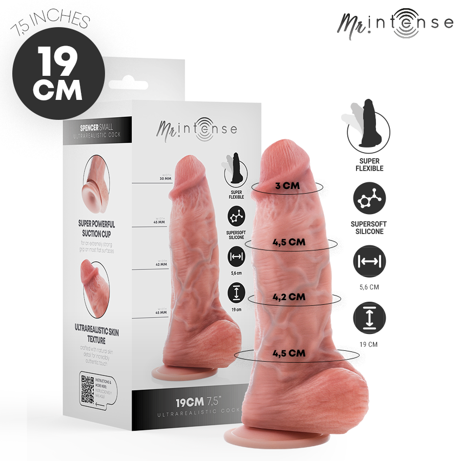 MR INTENSE - MINI DILDO SPENCER EM SILICONE 19 CM -Ø- 4,5 CM