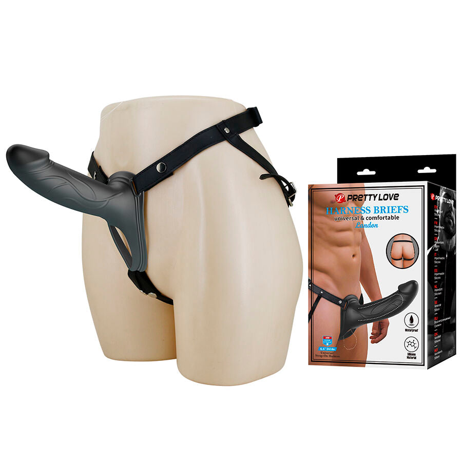PRETTY LOVE - LANDON BLACK STRAP-ON VIBRADOR