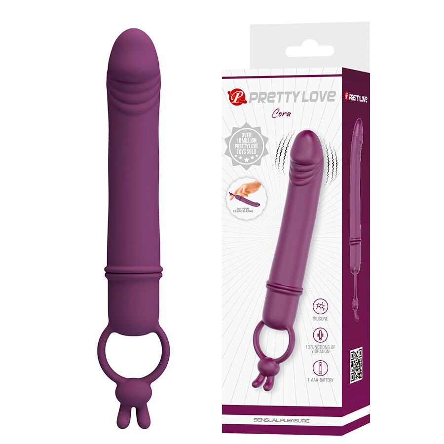 PRETTY LOVE - CORA VIBRADOR EM FORMA DE PÉNIS COM ANEL DE RESISTÊNCIA