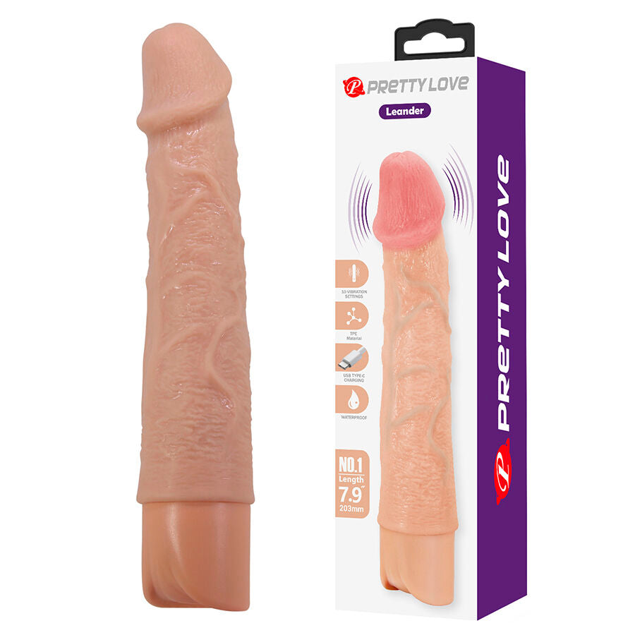 PRETTY LOVE - VIBRADOR FLEXÍVEL E REALISTA LEANDER PARA HOMENS