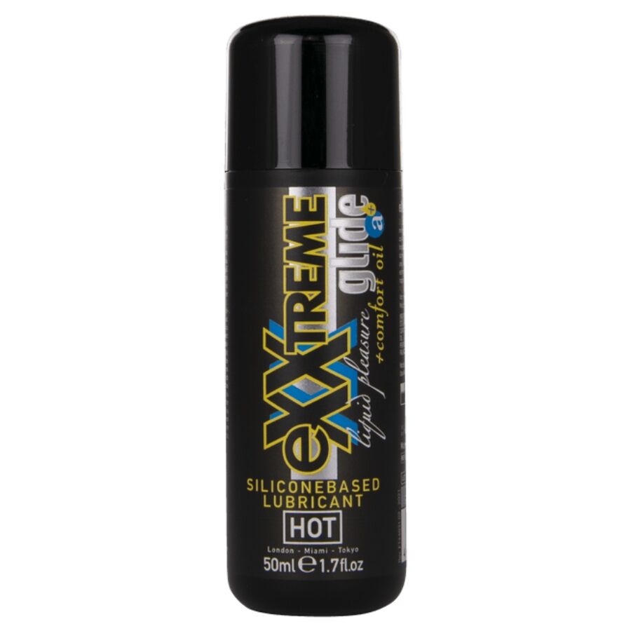 HOT - LUBRIFICANTE À BASE DE SILICONE EXTREME GLIDE + ÓLEO DE CONFORTO A+ 50 ML
