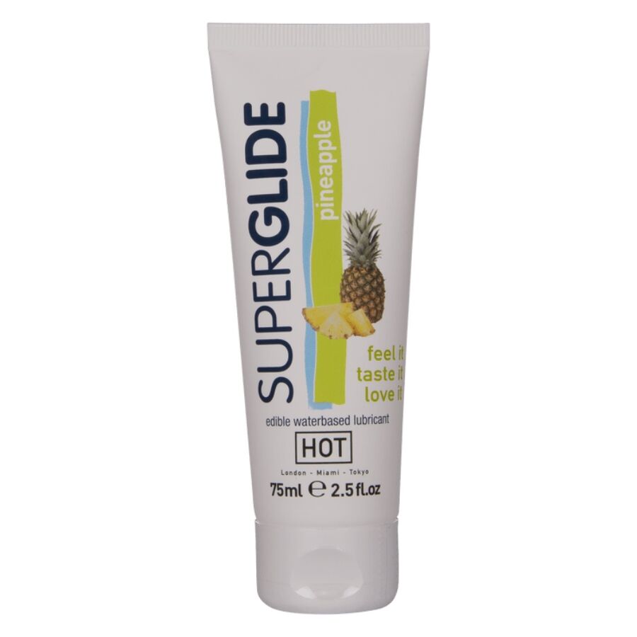 HOT - LUBRIFICANTE COMESTÍVEL À BASE DE ÁGUA ANANÁS SUPERGLIDE 75 ML