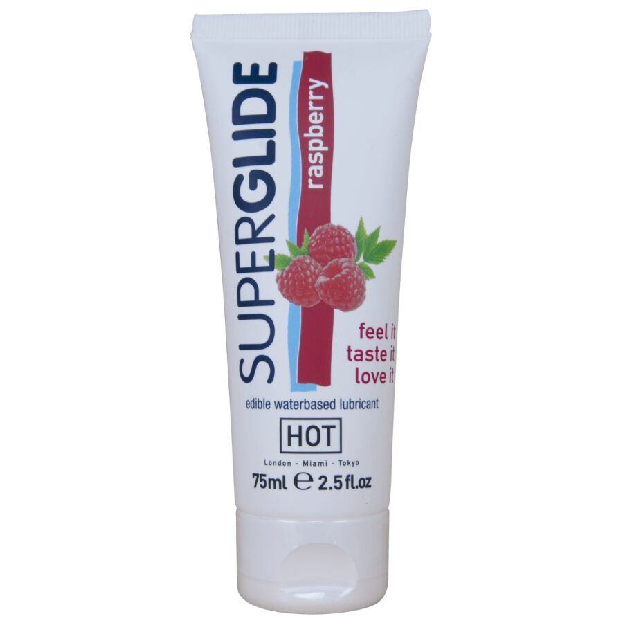 QUENTE - LUBRIFICANTE COMESTÍVEL À BASE DE ÁGUA SUPERGLIDE FRAMBOESA 75 ML