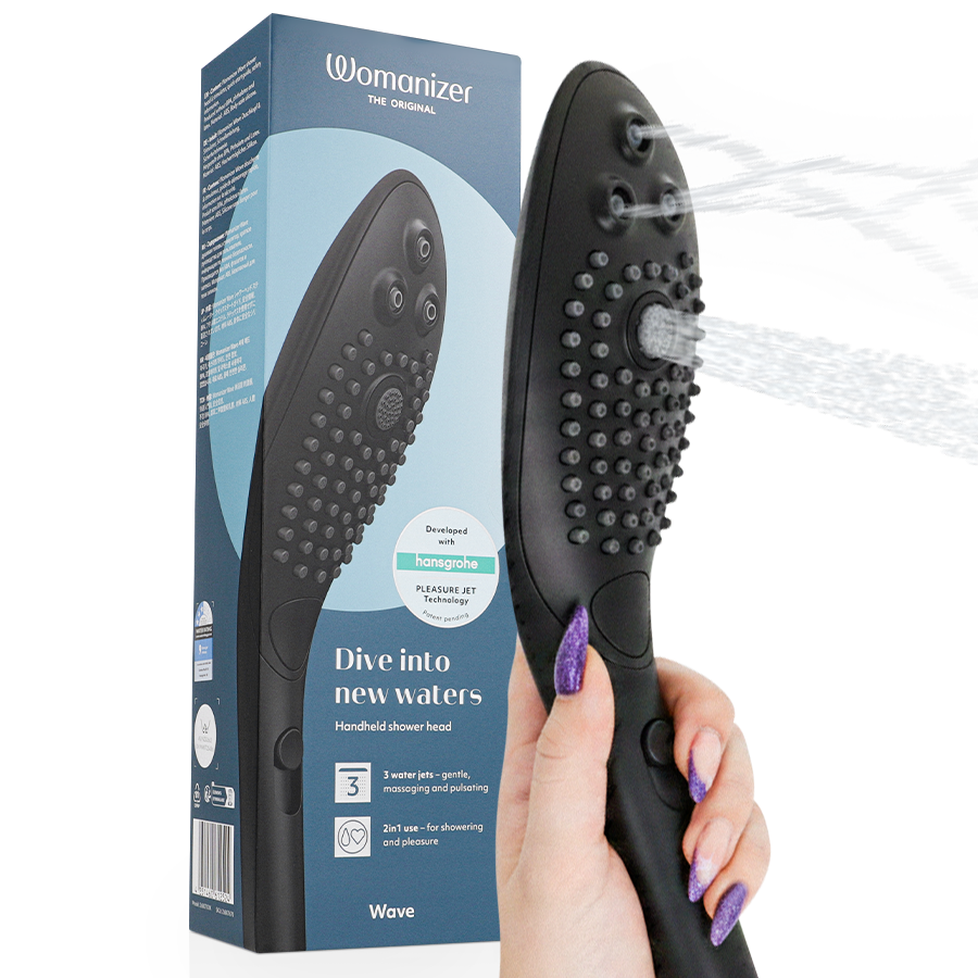 WOMANIZER - CABEÇA DE CHUVEIRO ESTIMULADORA DE CLITÓRIS WAVE PRETA
