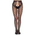 LEG AVENUE - 1966 COLLANTS DE REDE COM CUECA SEM ENTREPERNAS PRETO - TAMANHO ÚNICO
