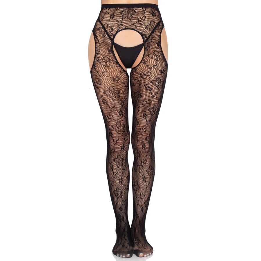 LEG AVENUE - 1967 COLLANTS DE REDE BLOOM PRETOS - TAMANHO ÚNICO