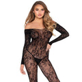 LEG AVENUE - 89366 LINGERIE RENDA BODYSTOCKING PRETO - TAMANHO ÚNICO