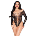 LEG AVENUE - 89370 TEDDY EM REDE E RENDA PRETO - TAMANHO ÚNICO