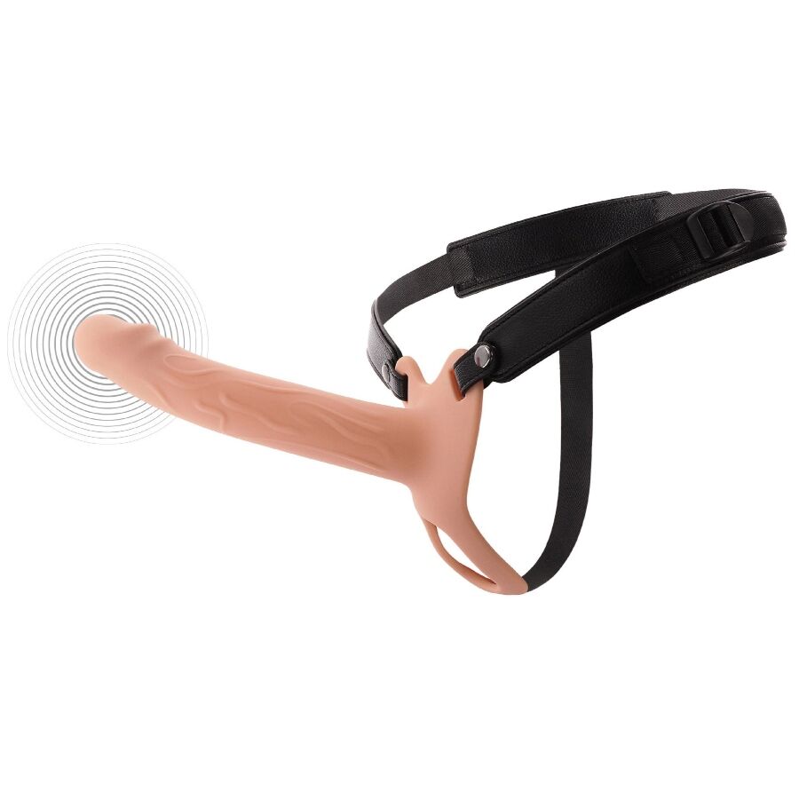 HIDDEN DESIRE - INFERNO MANGUITO DE PÉNIS VIBRATÓRIO COM STRAP-ON 20 CM