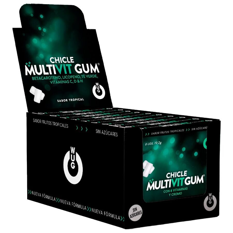 WUG GUM - MULTIVIT VITAMINAS C, H, D, BETACAROTENO, LICOPENO E CHÁ VERDE