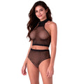 PAIXÃO - BS116 COLLANT DE CORPO PRETO EM REDE DE MALHA COM STRASS