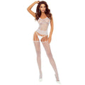 PASSION - BS119 BODYSTOCKING BRANCO FLORAL