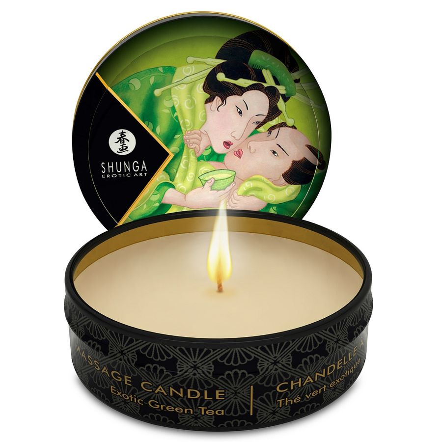 SHUNGA - VELA DE MASSAGEM MINI CARESSE CHÁ VERDE 30 ML