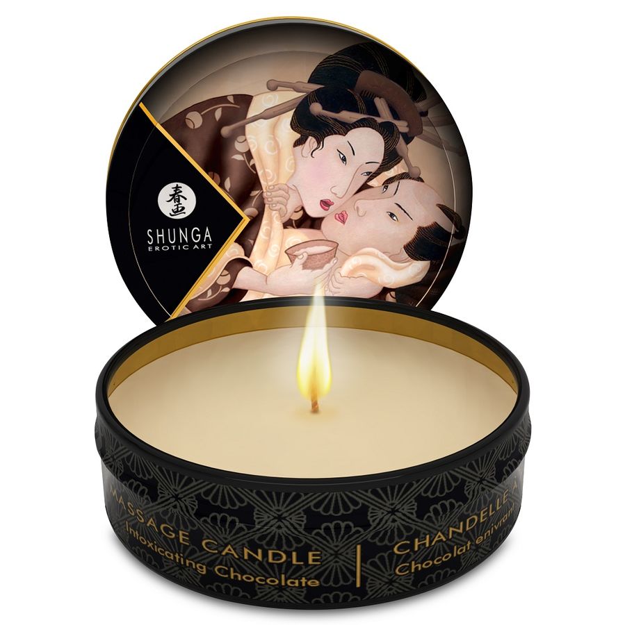 SHUNGA - VELA DE MASSAGEM MINI CARESS BY CANDELIGHT CHOCOLATE 30 ML