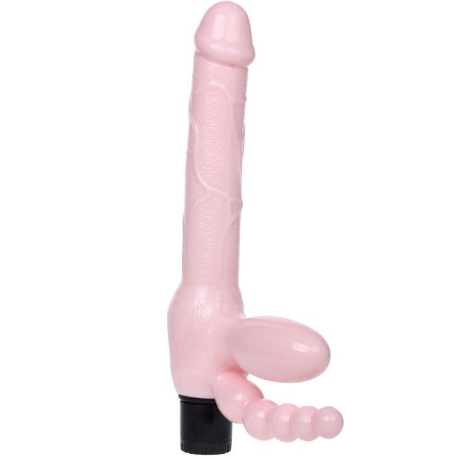 BAILE - ARNÊS SEM CORDA TPR COM VIBRAÇÃO E ESTIMULAÇÃO ANAL 25.4 CM