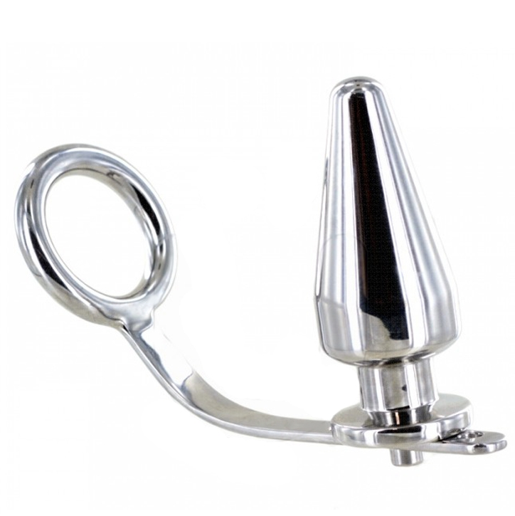 METAL HARD - ANEL EM AÇO COM PLUG ANAL 80 X 55 MM