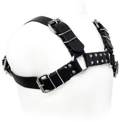 BODY EM PELE - ARNÊS BULL DOG PRETO