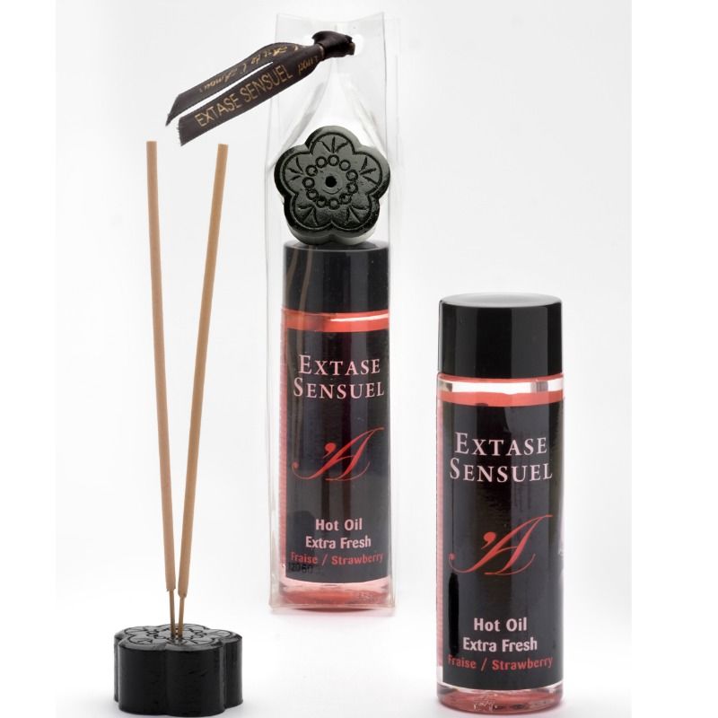 ÊXTASE SENSUAL - ÓLEO DE MASSAGEM EFEITO MORANGO EXTRA FRESCO 100 ML