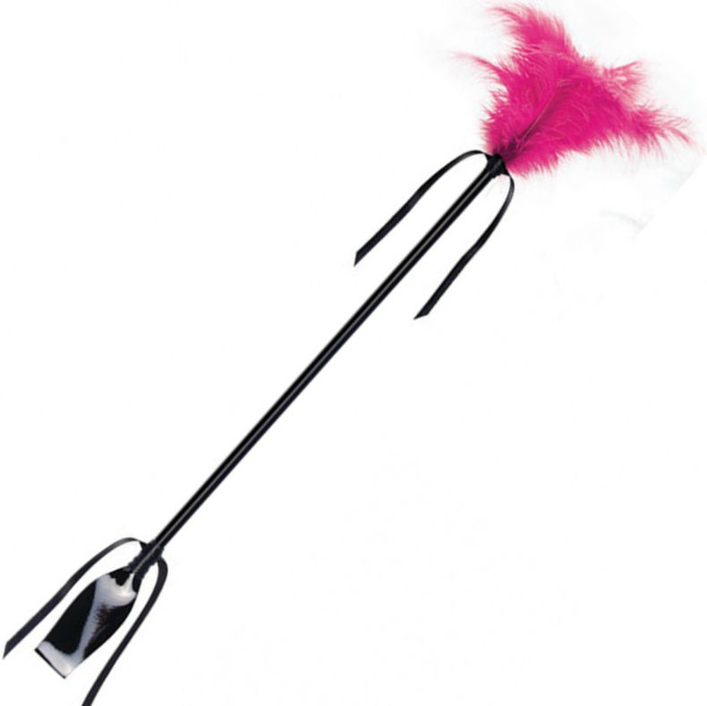 SECRETPLAY - CHICOTE E PLUMAS PRETO E FUCHSIA