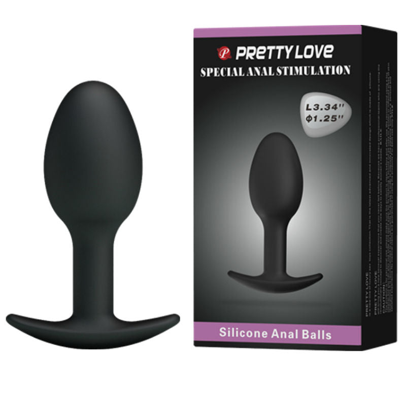 PRETTY LOVE - PLUG ANAL EM SILICONE 6,5 CM PRETO
