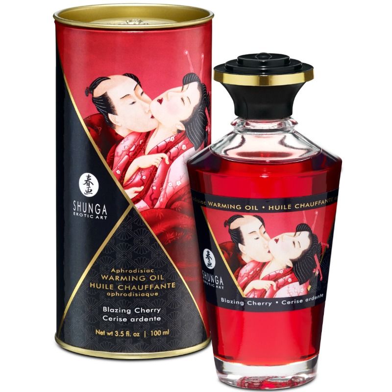SHUNGA - ÓLEO DE MASSAGEM EFEITO AQUECEDOR SABOR INTENSO A CEREJA 100 ML